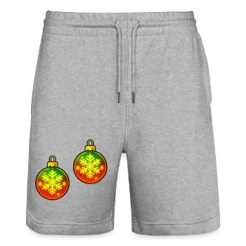 Christmas Ball Snowflake Ornament Ball - Stanley/Stella Trainer Unisex Organic Jogging Shorts - heather grey - Front - Nik (191cm) & Marisol (170cm)