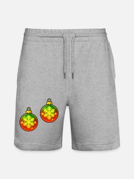 Christmas Ball Snowflake Ornament Ball - Stanley/Stella Trainer Unisex Organic Jogging Shorts - heather grey