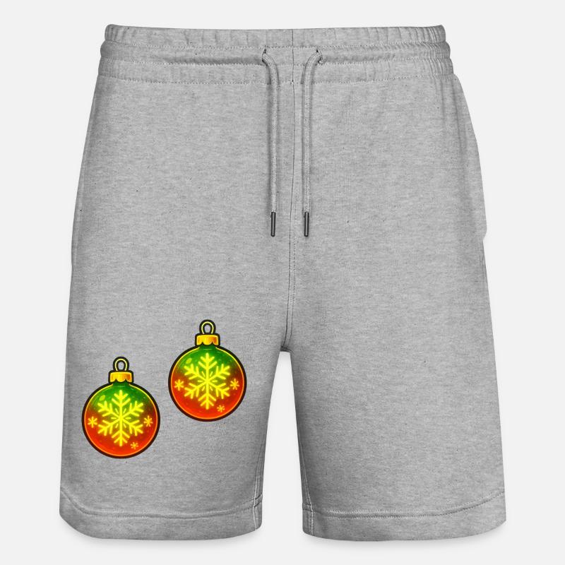 Weihnachtskugel Schneeflocke Ornament Kugel - Stanley/Stella Unisex Bio Joggingshorts Trainer  - Grau meliert