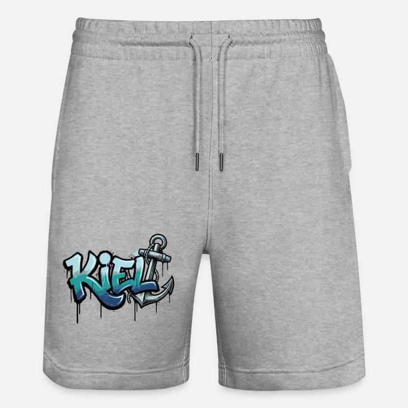 Ancre Graffiti Kiel Schleswig-Holstein - Short de jogging bio TRAINER Stanley/Stella unisexe - gris chiné
