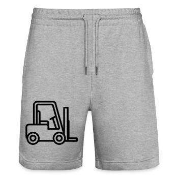 Gabelstapler - Stanley/Stella Unisex Bio Joggingshorts Trainer  - Grau meliert - Vorne - Nik (191cm) & Marisol (170cm)