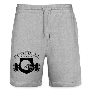 Emblème du logo du football - Short de jogging bio TRAINER Stanley/Stella unisexe - gris chiné - Devant - Nik (191cm) & Marisol (170cm)