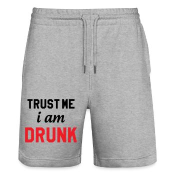 Crois-moi je suis saoul - Alcool  - Short de jogging bio TRAINER Stanley/Stella unisexe - gris chiné - Devant - Nik (191cm) & Marisol (170cm)
