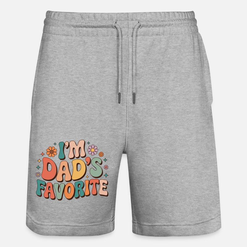 Dad's Favorite Bunte Botschaft - Stanley/Stella Unisex Bio Joggingshorts Trainer - Grau meliert