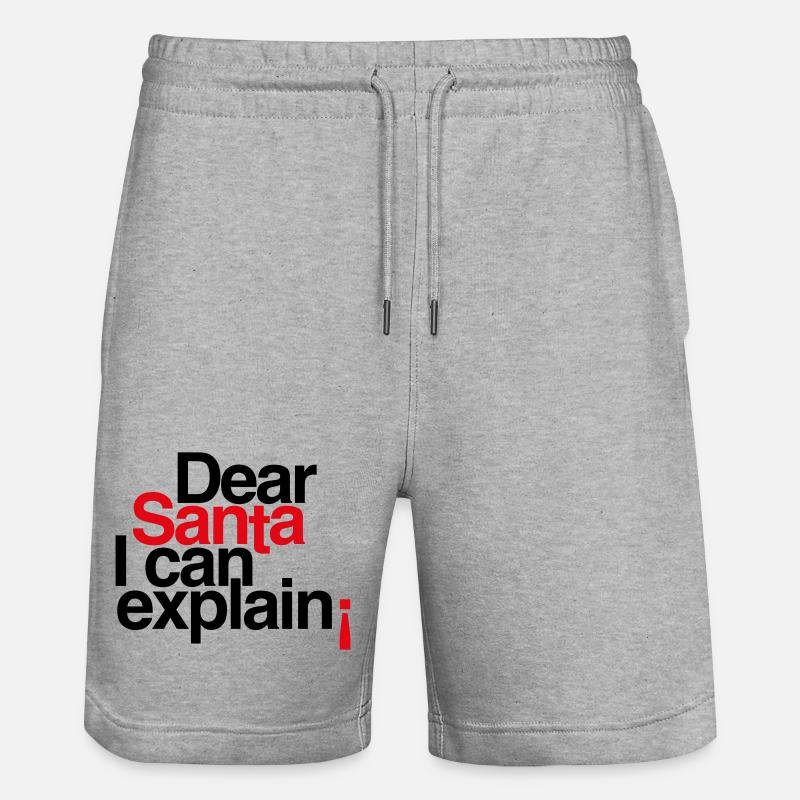 Cher Père Noël, je peux expliquer ! - Short de jogging bio TRAINER Stanley/Stella unisexe - gris chiné
