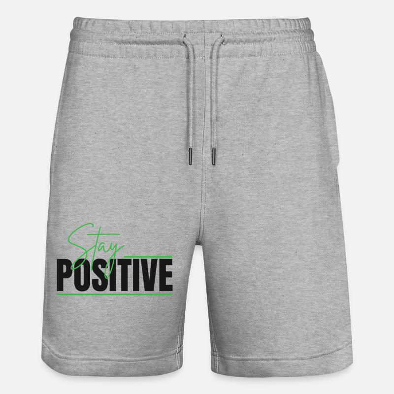 Reste positif : Design typographique - Short de jogging bio TRAINER Stanley/Stella unisexe - gris chiné