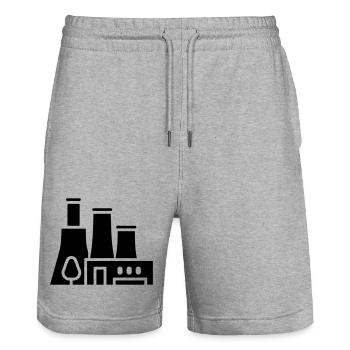 Eco-friendly factory - Stanley/Stella Trainer Unisex Organic Jogging Shorts - heather grey - Front - Nik (191cm) & Marisol (170cm)