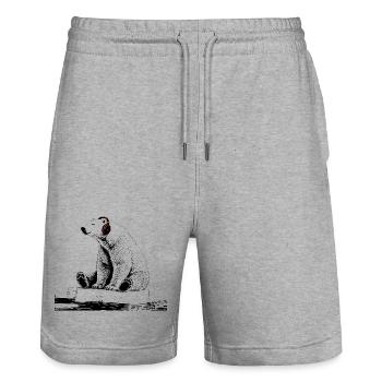 Arctic Beats - Stanley/Stella Trainer Unisex Organic Jogging Shorts - heather grey - Front - Nik (191cm) & Marisol (170cm)