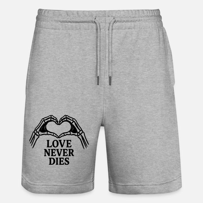 L'amour ne meurt jamais - Short de jogging bio TRAINER Stanley/Stella unisexe - gris chiné