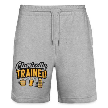 Pédales manuelles classiques pour conducteurs de voiture - Short de jogging bio TRAINER Stanley/Stella unisexe - gris chiné - Devant - Nik (191cm) & Marisol (170cm)