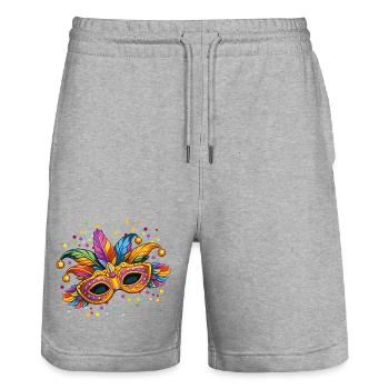Colourful carnival mask – elegant carnival motif - Stanley/Stella Trainer Unisex Organic Jogging Shorts - heather grey - Front - Nik (191cm) & Marisol (170cm)
