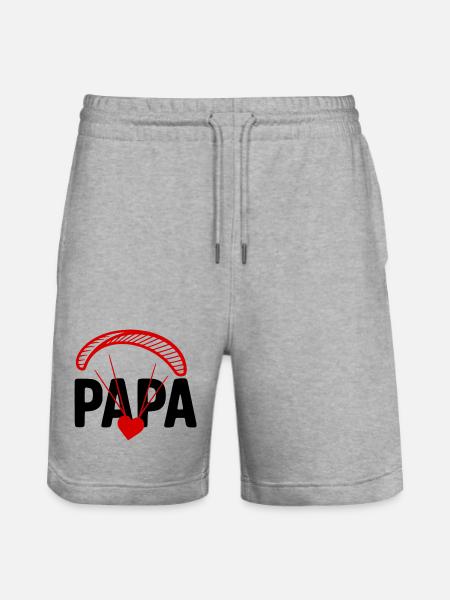 Dad Paragliding, Paragliding with Heart - Stanley/Stella Trainer Unisex Organic Jogging Shorts - heather grey