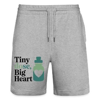 Homöopathie Tiny Dose Big Heart Professional Gear - Stanley/Stella Unisex Bio Joggingshorts Trainer  - Grau meliert - Vorne - Nik (191cm) & Marisol (170cm)