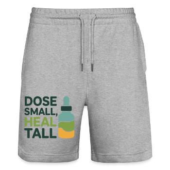 Homöopathie-Dosierung Small Heal Tall Professional - Stanley/Stella Unisex Bio Joggingshorts Trainer  - Grau meliert - Vorne - Nik (191cm) & Marisol (170cm)