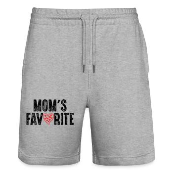 Le préféré de maman - Short de jogging bio TRAINER Stanley/Stella unisexe - gris chiné - Devant - Nik (191cm) & Marisol (170cm)