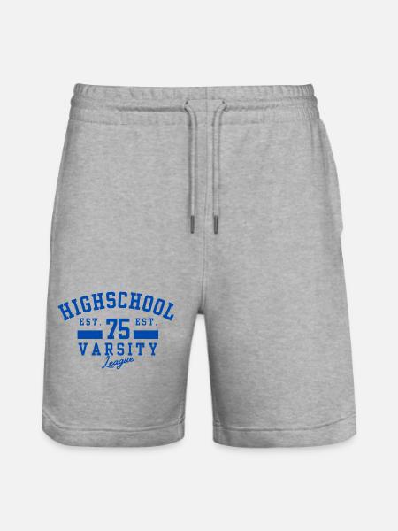 Highschool Varsity Emblem Blue 75 - Stanley/Stella Trainer Unisex Organic Jogging Shorts - heather grey