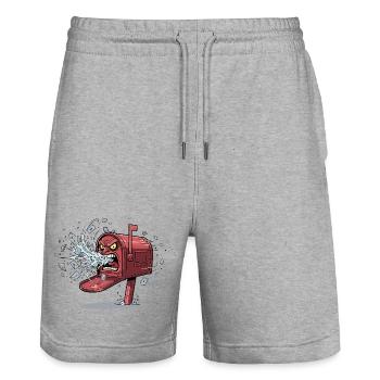 Épidémie de boîte aux lettres en colère - Short de jogging bio TRAINER Stanley/Stella unisexe - gris chiné - Devant - Nik (191cm) & Marisol (170cm)