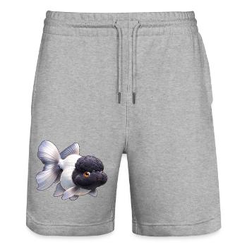 Black & White Oranda High Quality Goldfish - Stanley/Stella Unisex Bio Joggingshorts Trainer  - Grau meliert - Vorne - Nik (191cm) & Marisol (170cm)