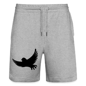 Bird Vogel - Short de jogging bio TRAINER Stanley/Stella unisexe - gris chiné - Devant - Nik (191cm) & Marisol (170cm)