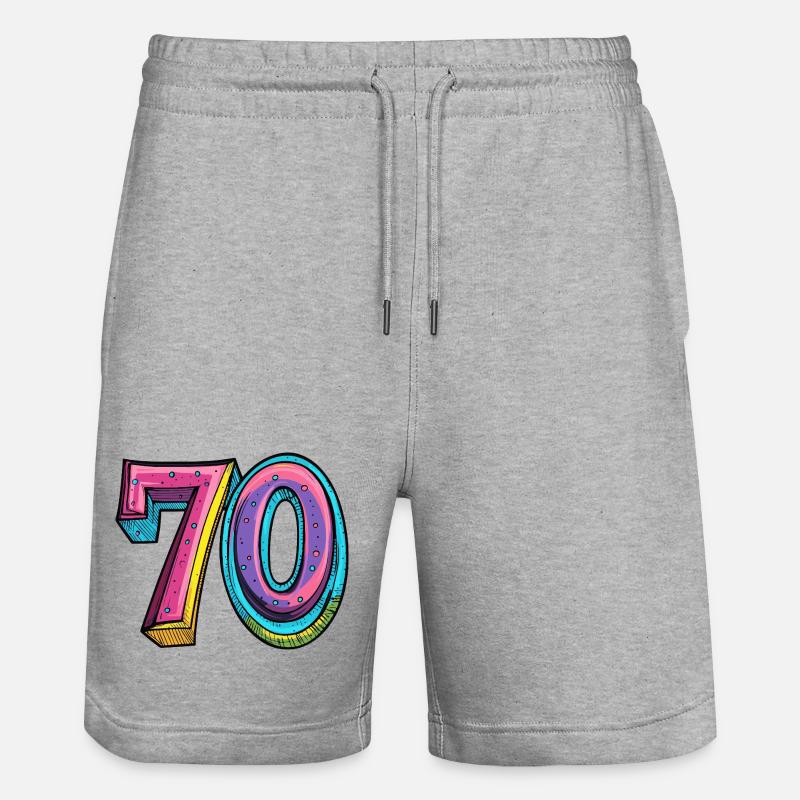 70 Numero Colorato - Pantaloncini da jogger ecologici unisex Trainer di Stanley/Stella - grigio melange