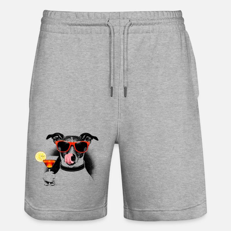 Cool Dog – Popart Halftone avec cocktail - Short de jogging bio TRAINER Stanley/Stella unisexe - gris chiné