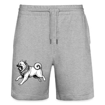 Eurasier | Bright - Stanley/Stella Trainer Unisex Organic Jogging Shorts - heather grey - Front - Nik (191cm) & Marisol (170cm)