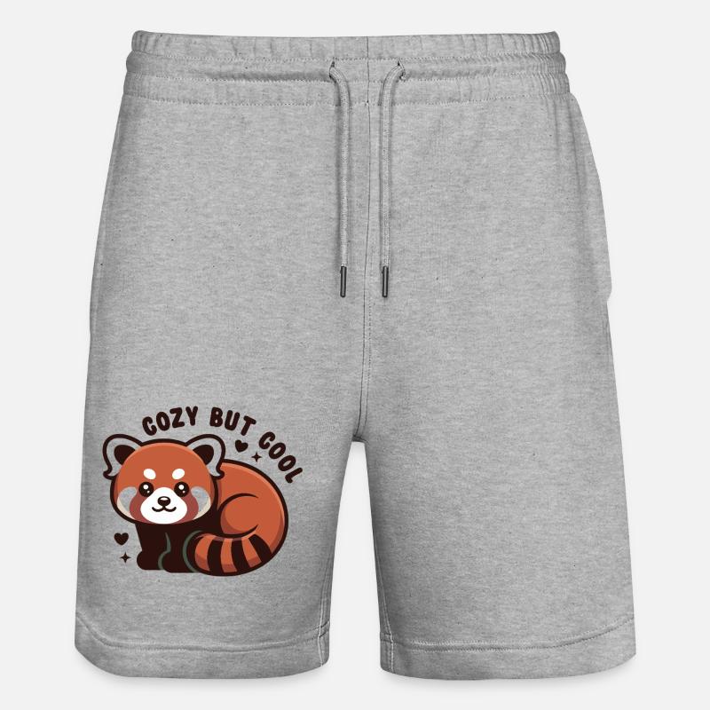 Câlin Panda Rouge MIGNON MAIS COOL - Short de jogging bio TRAINER Stanley/Stella unisexe - gris chiné