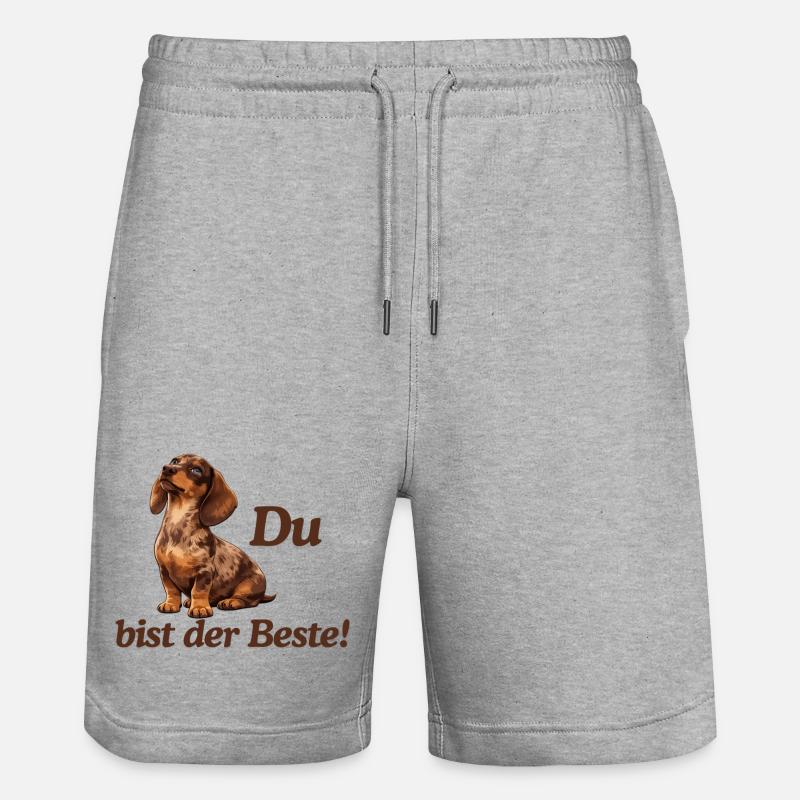 DackelLiebe: Du bist der Beste - Stanley/Stella Unisex Bio Joggingshorts Trainer - Grau meliert