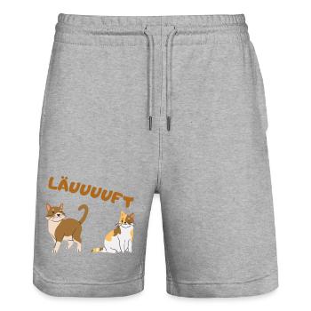 cat - Stanley/Stella Unisex Bio Joggingshorts Trainer  - Grau meliert - Vorne - Nik (191cm) & Marisol (170cm)