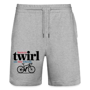 Artistic Cycling Born To Twirl On Two Wheels  - Stanley/Stella Trainer Unisex Organic Jogging Shorts - heather grey - Front - Nik (191cm) & Marisol (170cm)