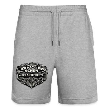 Ich mache das schon, aber nicht heute - Stanley/Stella Unisex Bio Joggingshorts Trainer  - Grau meliert - Vorne - Nik (191cm) & Marisol (170cm)