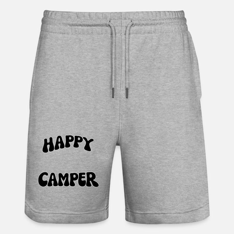 Lettrage de camping joyeux - Short de jogging bio TRAINER Stanley/Stella unisexe - gris chiné