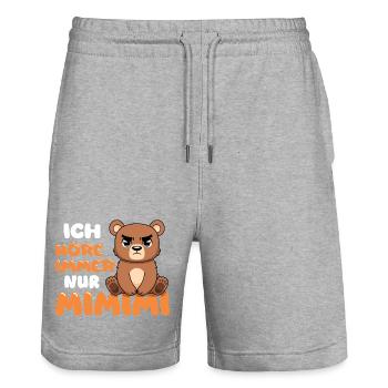 Ich Höre Immer Nur Mimimi Bär - Stanley/Stella Unisex Bio Joggingshorts Trainer  - Grau meliert - Vorne - Nik (191cm) & Marisol (170cm)