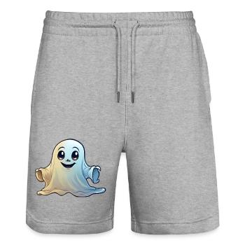 Freundlicher Geist Cartoon - Stanley/Stella Unisex Bio Joggingshorts Trainer  - Grau meliert - Vorne - Nik (191cm) & Marisol (170cm)