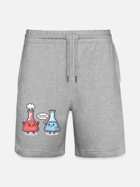 Overreacting - Chemist Humor - Stanley/Stella Trainer Unisex Organic Jogging Shorts - heather grey