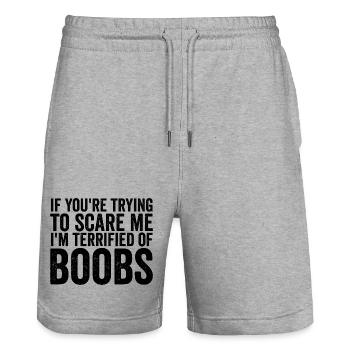 If you're trying to scare me: I've p - Stanley/Stella Trainer Unisex Organic Jogging Shorts - heather grey - Front - Nik (191cm) & Marisol (170cm)