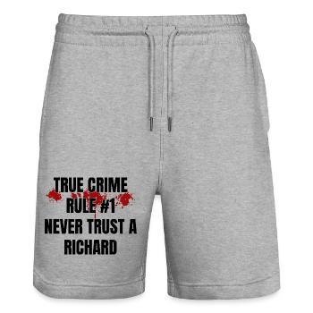 True Crime Richard - Stanley/Stella Unisex Bio Joggingshorts Trainer  - Grau meliert - Vorne - Nik (191cm) & Marisol (170cm)