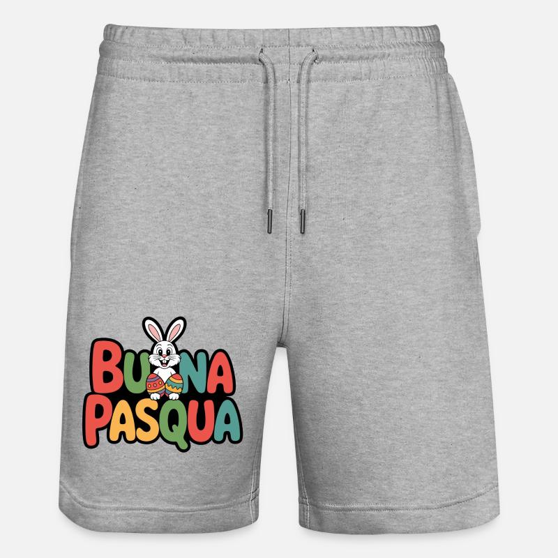Bunny Joyeuses Pâques - Short de jogging bio TRAINER Stanley/Stella unisexe - gris chiné
