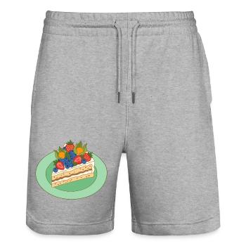 Fruity cake splendour - Stanley/Stella Trainer Unisex Organic Jogging Shorts - heather grey - Front - Nik (191cm) & Marisol (170cm)