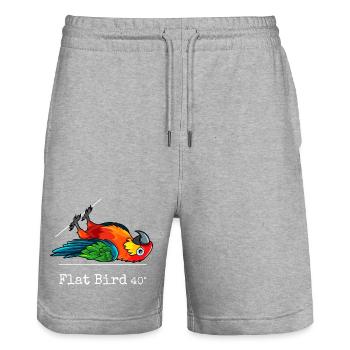Flat Bird at 40 degrees - Stanley/Stella Trainer Unisex Organic Jogging Shorts - heather grey - Front - Nik (191cm) & Marisol (170cm)