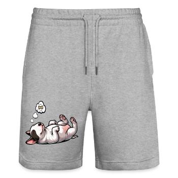 Miniatur Bullterrier Bully Bullterrierbesitzer - Stanley/Stella Unisex Bio Joggingshorts Trainer  - Grau meliert - Vorne - Nik (191cm) & Marisol (170cm)
