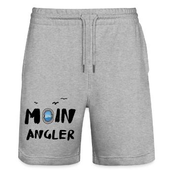 Moin Angler - Stanley/Stella Trainer Unisex Organic Jogging Shorts - heather grey - Front - Nik (191cm) & Marisol (170cm)