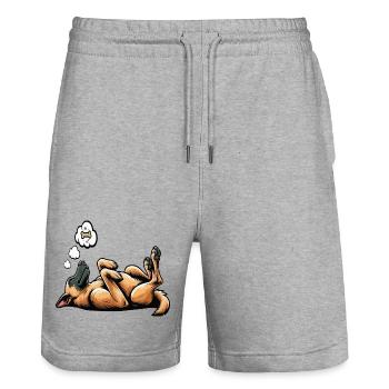 Malinois Belgian Shepherd Malinois Owner - Stanley/Stella Trainer Unisex Organic Jogging Shorts - heather grey - Front - Nik (191cm) & Marisol (170cm)