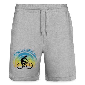 Cyclist - Stanley/Stella Trainer Unisex Organic Jogging Shorts - heather grey - Front - Nik (191cm) & Marisol (170cm)