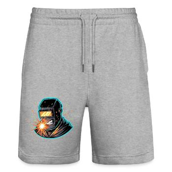 Schweißhelm Funkensturm - Stanley/Stella Unisex Bio Joggingshorts Trainer  - Grau meliert - Vorne - Nik (191cm) & Marisol (170cm)