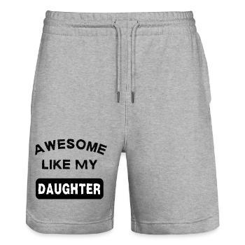 Awesome Like My Daughter Daddy Daughter Gift - Stanley/Stella Trainer Unisex Organic Jogging Shorts - heather grey - Front - Nik (191cm) & Marisol (170cm)