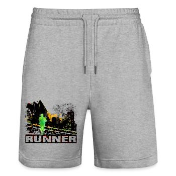 Coureur - Short de jogging bio TRAINER Stanley/Stella unisexe - gris chiné - Devant - Nik (191cm) & Marisol (170cm)
