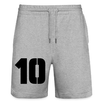 10 - Stanley/Stella Unisex Bio Joggingshorts Trainer  - Grau meliert - Vorne - Nik (191cm) & Marisol (170cm)