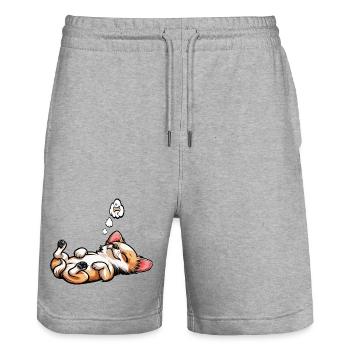 Chihuahua Chihuahuabesitzer Chihuahuafan Chi Chis - Stanley/Stella Unisex Bio Joggingshorts Trainer  - Grau meliert - Vorne - Nik (191cm) & Marisol (170cm)