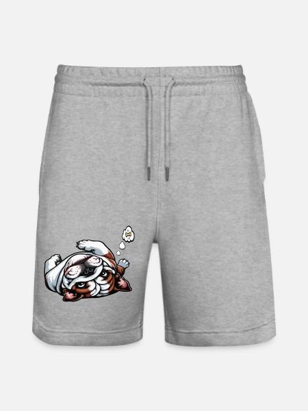 English Bulldog Bully Bully Owner Bullyfan - Stanley/Stella Trainer Unisex Organic Jogging Shorts - heather grey